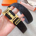 Hermès Black Leather Belt - Iconic Gold H Buckle for Men - Maven Couture IncAccessories > Belts > Men's Leather Belts