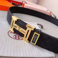 Hermès Black Leather Belt - Iconic Gold H Buckle for Men - Maven Couture IncAccessories > Belts > Men's Leather Belts