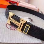 Hermès Black Leather Belt - Iconic Gold H Buckle for Men - Maven Couture IncAccessories > Belts > Men's Leather Belts