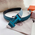 Hermes Men Blue Buckle Belt 'Blue' - Maven Couture Inc