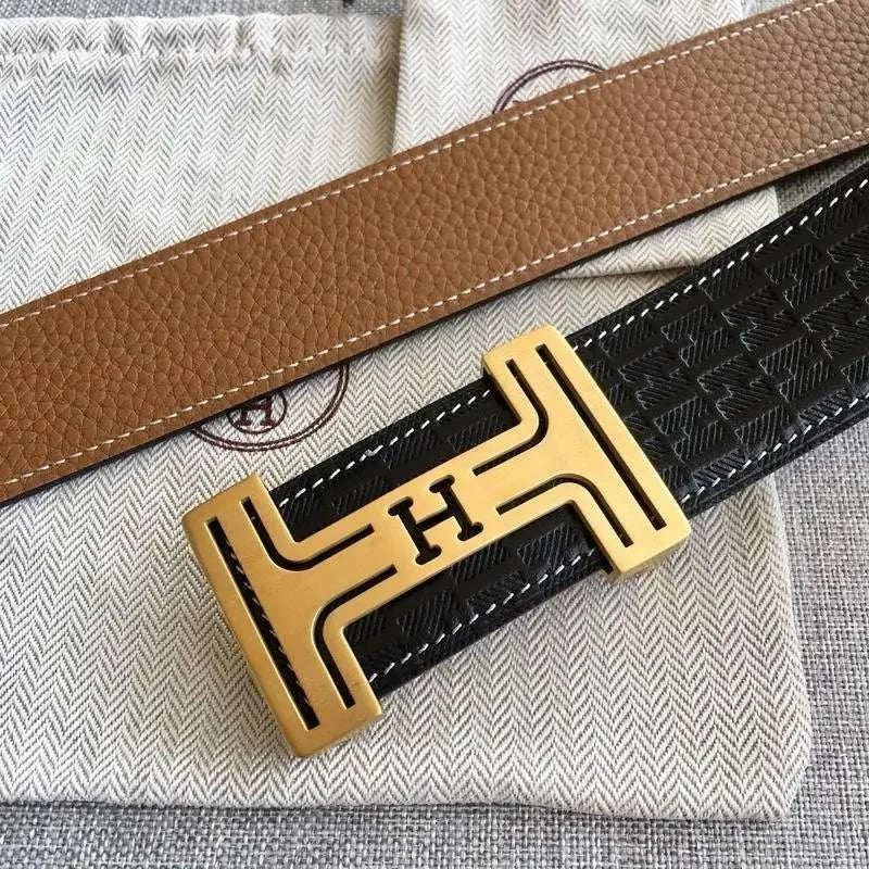 Hermes Men Gold Buckle Belt 'Black' - Maven Couture Inc