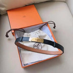 Hermes Men Gold Buckle Belt 'Black' - Maven Couture Inc