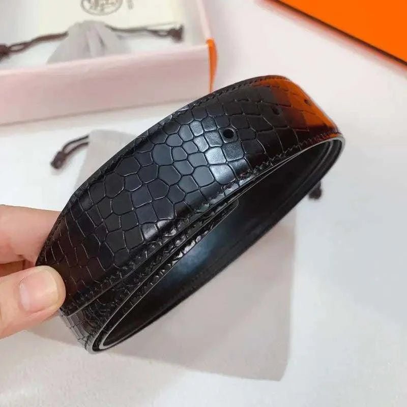 Hermes Men Gold Buckle Belt 'Black' - Maven Couture Inc