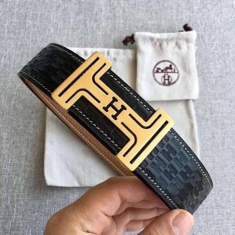 Hermes Men Gold Buckle Belt 'Black' - Maven Couture Inc