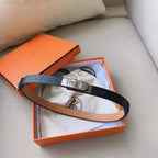 Hermes Men Silver Buckle Belt 'Black' - Maven Couture Inc