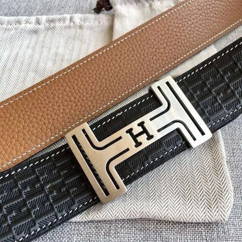 Hermes Men Silver Buckle Belt 'Black' - Maven Couture Inc