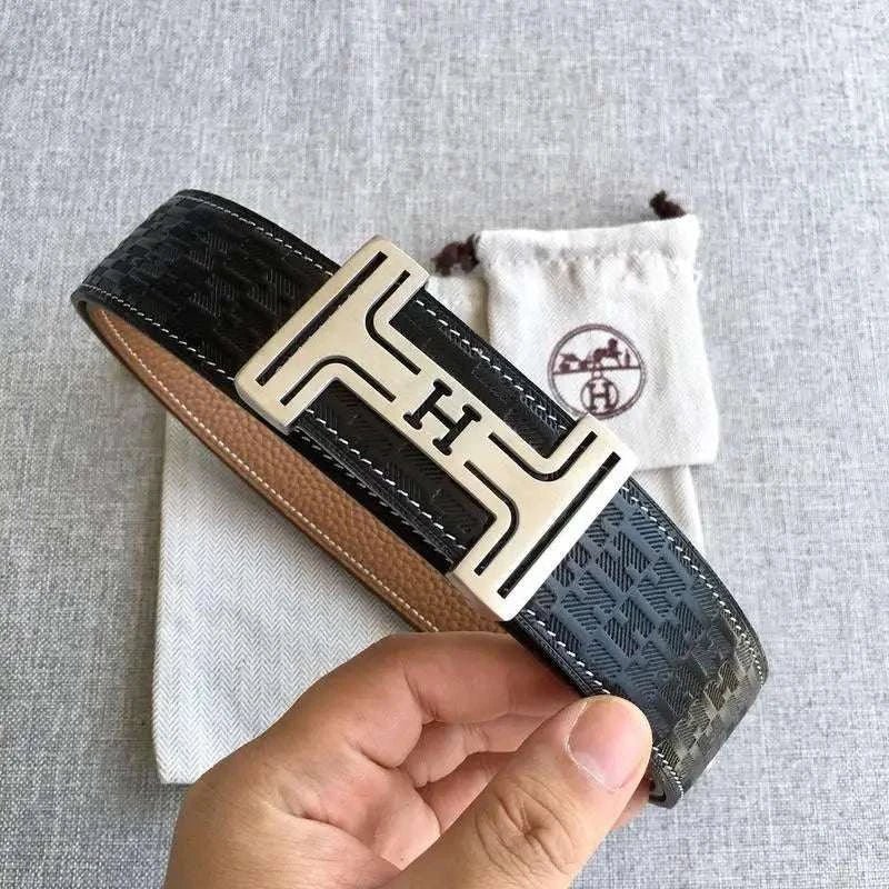 Hermes Men Silver Buckle Belt 'Black' - Maven Couture Inc