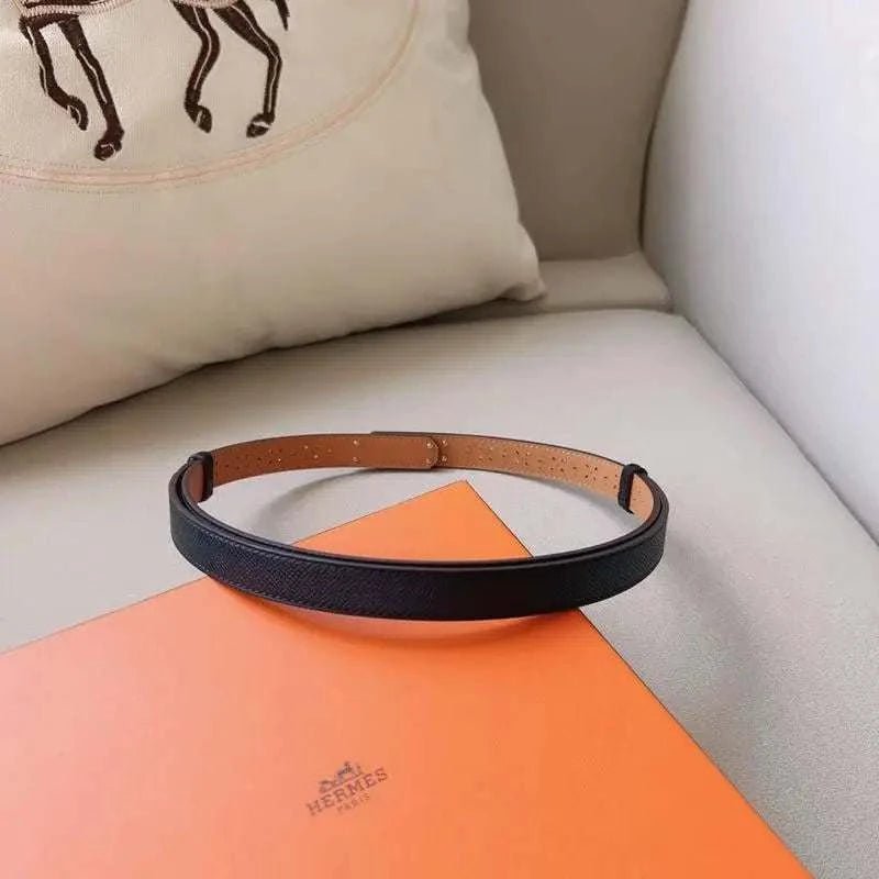 Hermes Men Silver Buckle Belt 'Black' - Maven Couture Inc