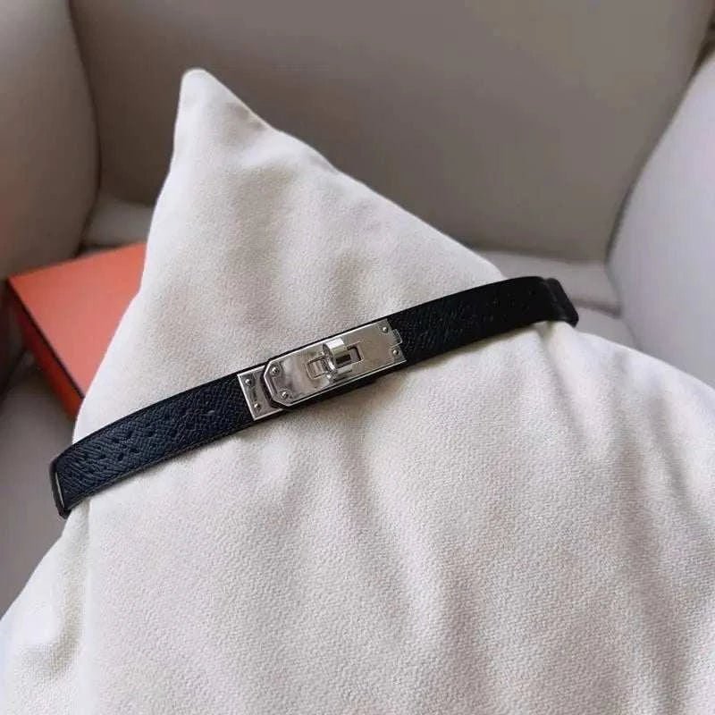 Hermes Men Silver Buckle Belt 'Black' - Maven Couture Inc