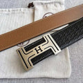 Hermes Men Silver Buckle Belt 'Black' - Maven Couture Inc