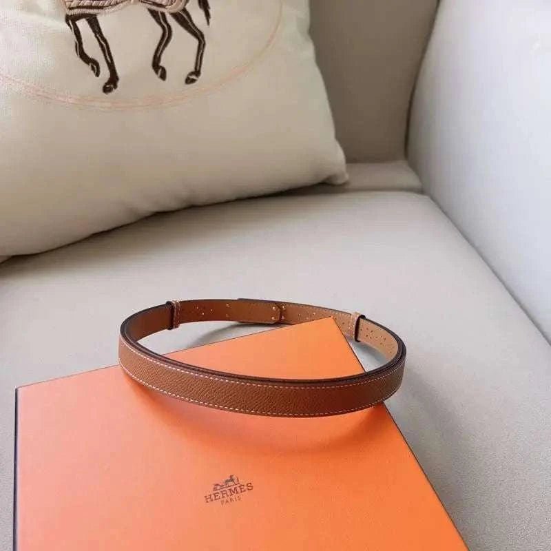 Hermes Men Silver Buckle Belt 'Brown' - Maven Couture Inc