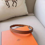 Hermes Men Silver Buckle Belt 'Brown' - Maven Couture Inc