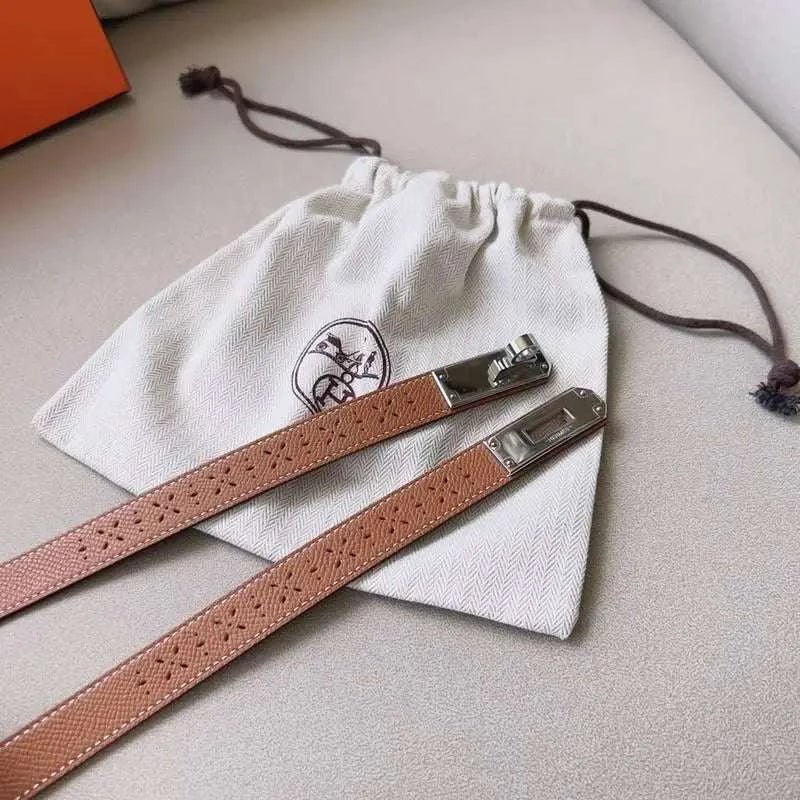 Hermes Men Silver Buckle Belt 'Brown' - Maven Couture Inc