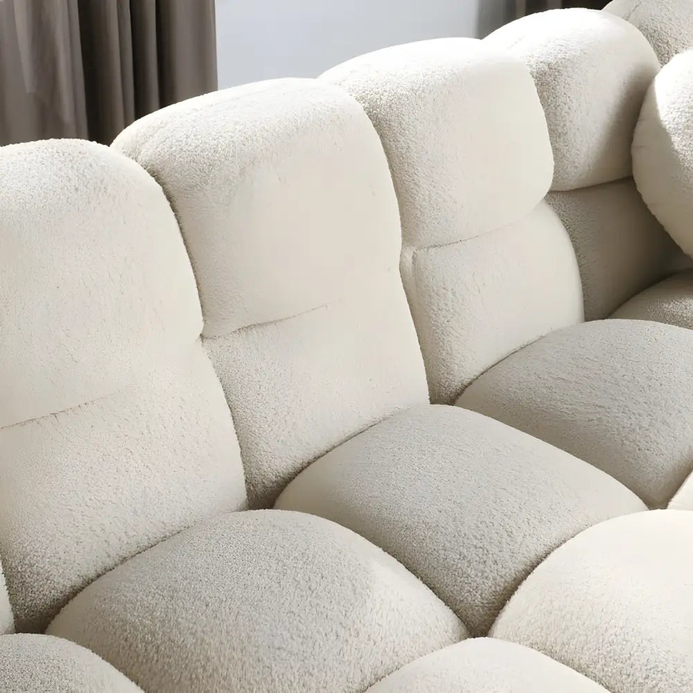 Elevate your space with the elegant beige boucle sofa in luxury fashion $999 furniture product product information