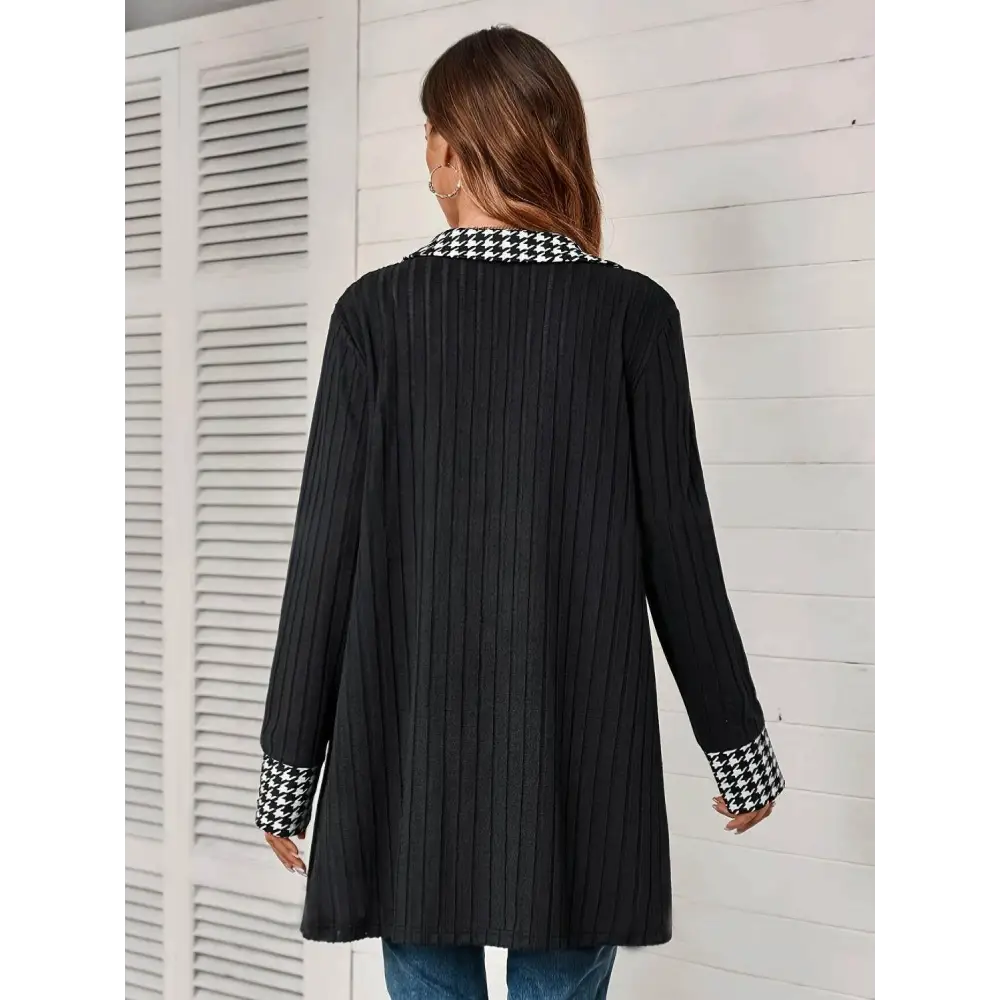 Elevate your wardrobe with timeless luxury houndstooth cardigan $32.38 experience the allure of a basic style