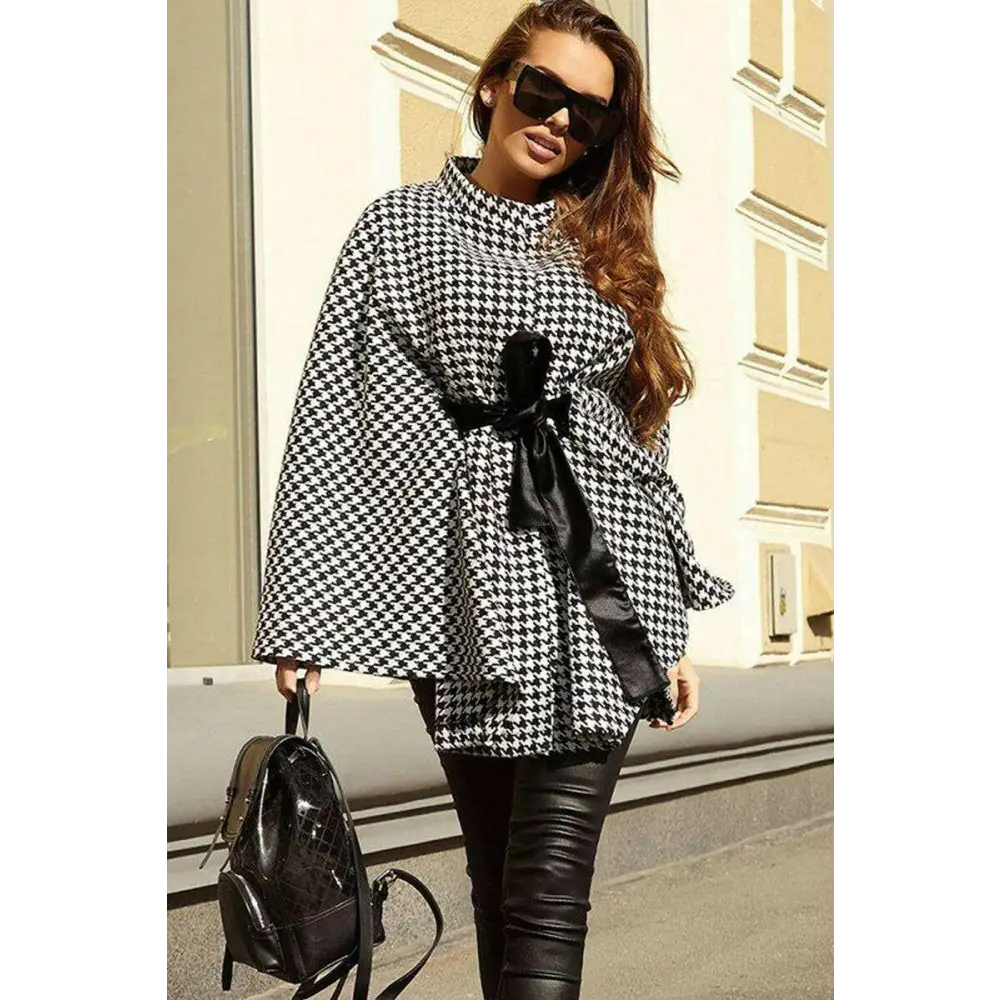 Elevate your wardrobe with the houndstooth tie waist trench coat $44 tied for an effortlessly chic look that seamlessly