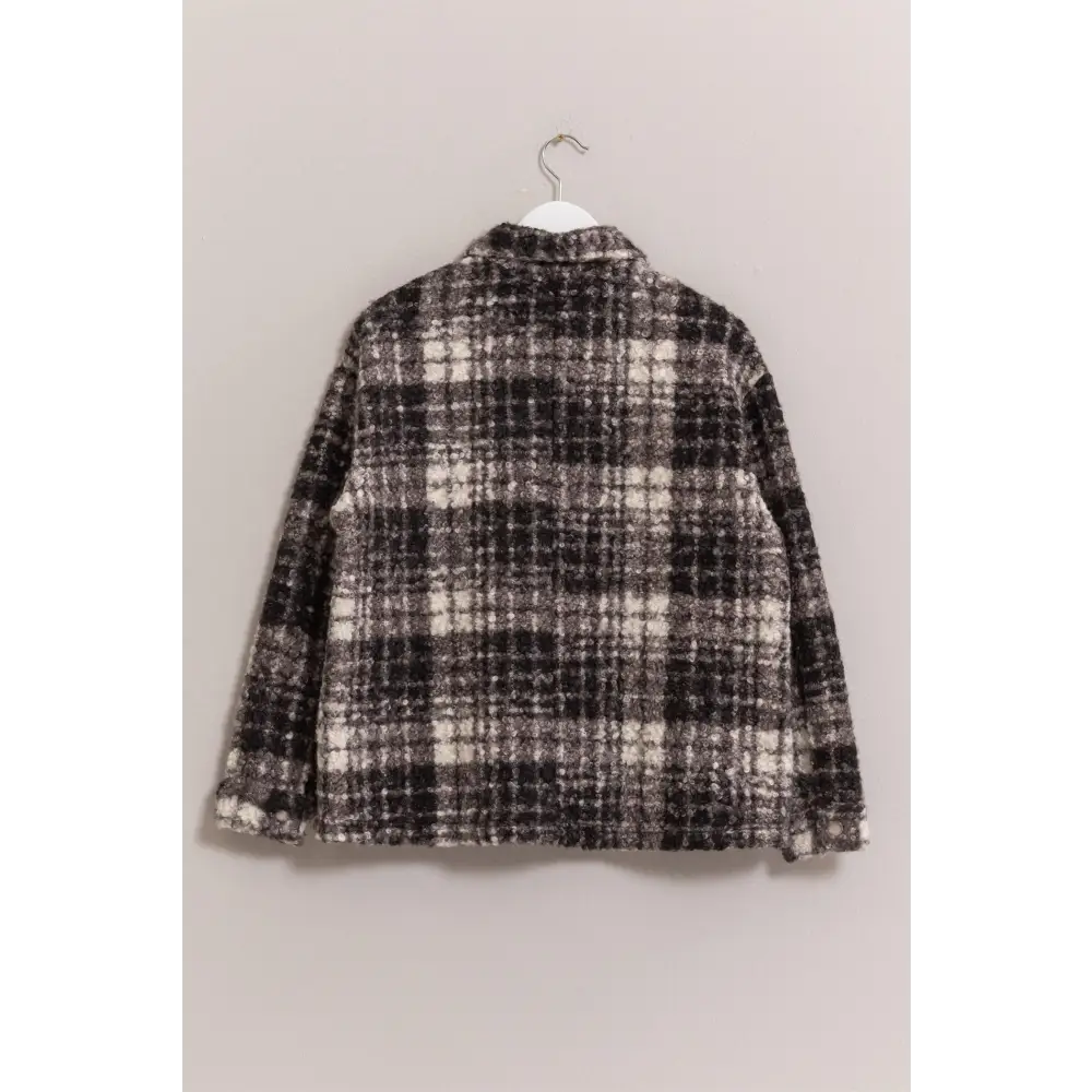 Experience luxury fashion for women with the timeless boucle jacket $46.70 introducing the plaid button up boucle