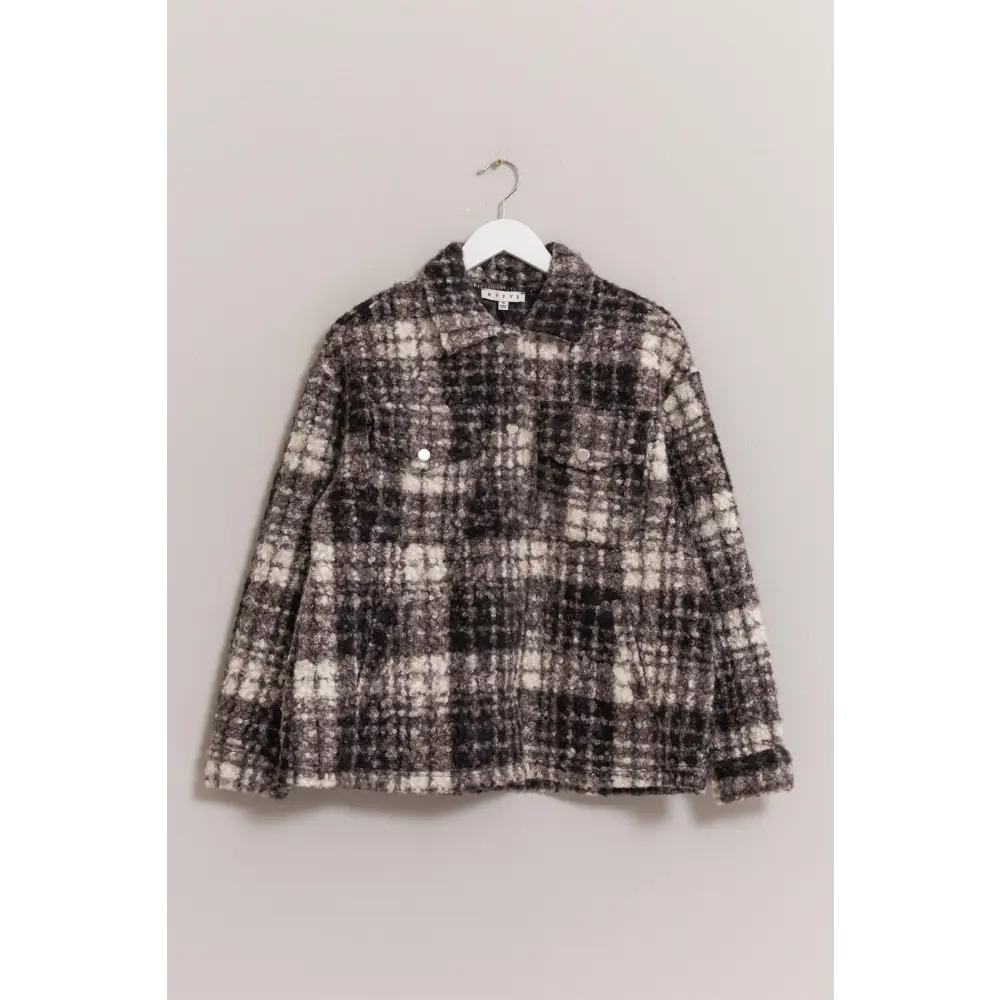 Experience luxury fashion for women with the timeless boucle jacket $46.70 introducing the plaid button up boucle