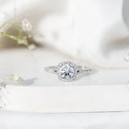 IGI Certified 1 Carat Lab Grown Diamond Halo Engagement Ring for Women