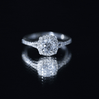 IGI Certified 1 Carat Lab Grown Diamond Halo Engagement Ring for Women