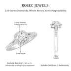 IGI Certified 1 Carat Lab Grown Diamond Halo Engagement Ring for Women