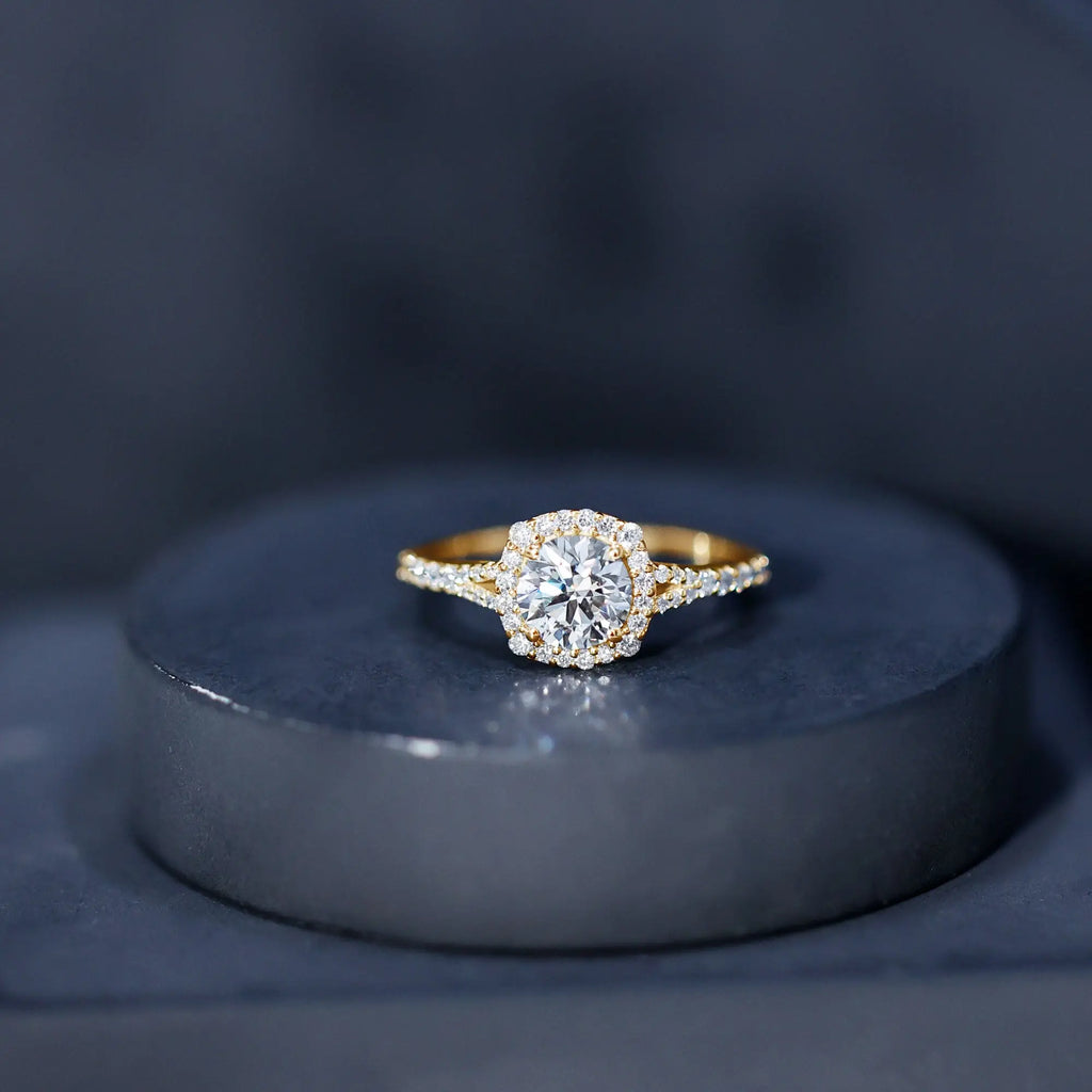 IGI Certified 1 Carat Lab Grown Diamond Halo Engagement Ring for Women