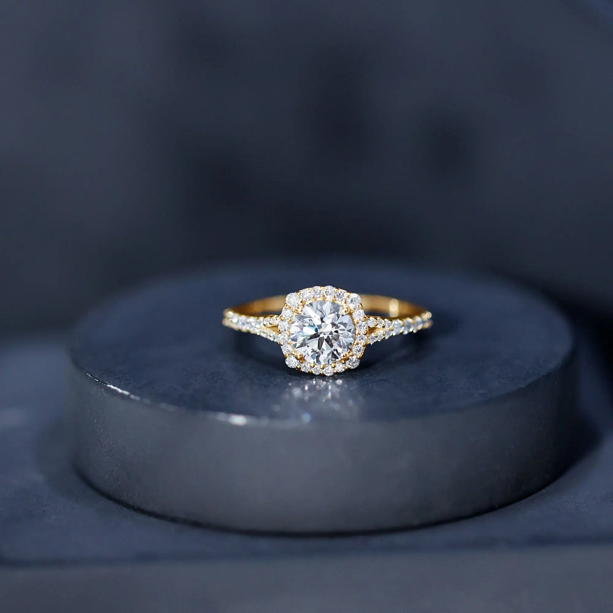 IGI Certified 1 Carat Lab Grown Diamond Halo Engagement Ring for Women