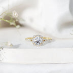 IGI Certified 1 Carat Lab Grown Diamond Halo Engagement Ring for Women