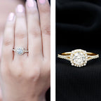 IGI Certified 1 Carat Lab Grown Diamond Halo Engagement Ring for Women