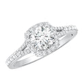 IGI Certified 1 Carat Lab Grown Diamond Halo Engagement Ring for Women