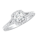 IGI Certified 1 Carat Lab Grown Diamond Halo Engagement Ring for Women