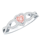 IGI Certified 1 Carat Lab Grown Pink and White Diamond Classic Engagement Ring