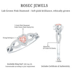 IGI Certified 1 Carat Lab Grown Pink and White Diamond Classic Engagement Ring