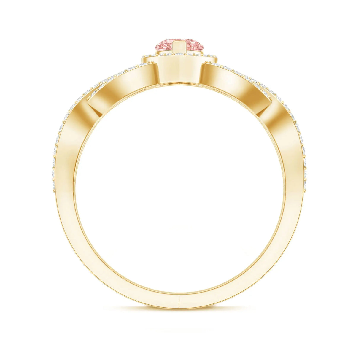 IGI Certified 1 Carat Lab Grown Pink and White Diamond Classic Engagement Ring
