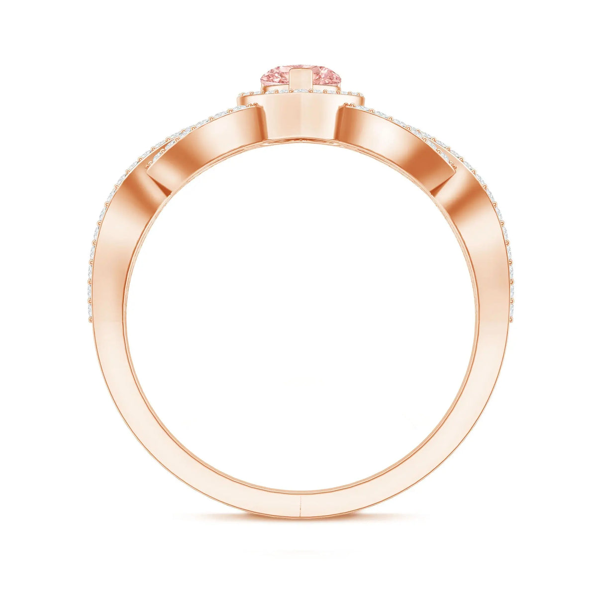 IGI Certified 1 Carat Lab Grown Pink and White Diamond Classic Engagement Ring