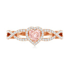 IGI Certified 1 Carat Lab Grown Pink and White Diamond Classic Engagement Ring
