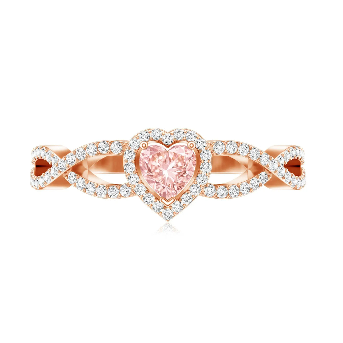 IGI Certified 1 Carat Lab Grown Pink and White Diamond Classic Engagement Ring