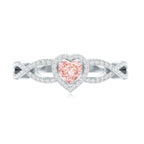 IGI Certified 1 Carat Lab Grown Pink and White Diamond Classic Engagement Ring