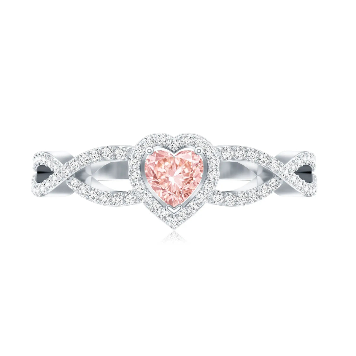IGI Certified 1 Carat Lab Grown Pink and White Diamond Classic Engagement Ring