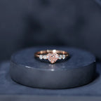 IGI Certified 1 Carat Lab Grown Pink and White Diamond Heart Promise Ring for Her