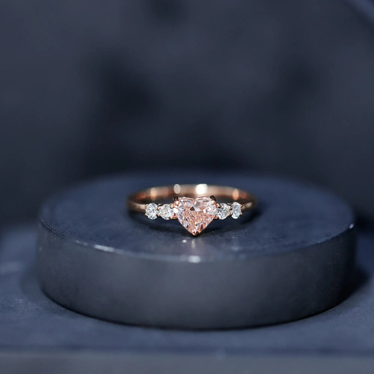 IGI Certified 1 Carat Lab Grown Pink and White Diamond Heart Promise Ring for Her
