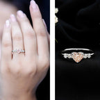IGI Certified 1 Carat Lab Grown Pink and White Diamond Heart Promise Ring for Her