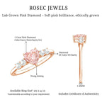 IGI Certified 1 Carat Lab Grown Pink and White Diamond Heart Promise Ring for Her