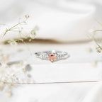 IGI Certified 1 Carat Lab Grown Pink and White Diamond Heart Promise Ring for Her