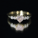 IGI Certified 1 Carat Lab Grown Pink and White Diamond Heart Promise Ring for Her