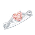 IGI Certified 1 CT Heart Shaped Lab Grown Pink Diamond Infinity Engagement Ring