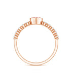 IGI Certified 1 CT Lab Grown Pink Diamond Heart Engagement Ring with Side Stones