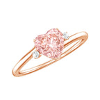 IGI Certified 1 CT Lab Grown Pink Diamond Heart Promise Ring