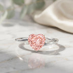 IGI Certified 1 CT Lab Grown Pink Diamond Heart Promise Ring