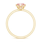 IGI Certified 1 CT Lab Grown Pink Diamond Solitaire Engagement Ring in Lotus Basket Setting